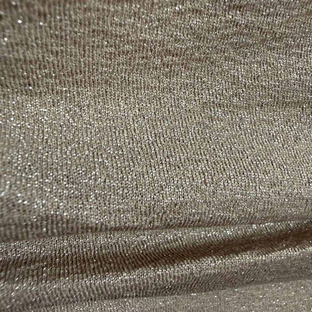 BCBGeneration NWT Champagne Metallic Ruched Square Neck Long Sleeve Crop Top M - Picture 13 of 14